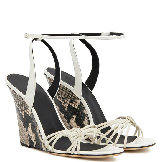 Hot sale snake print  strap  wedge sandals (3)