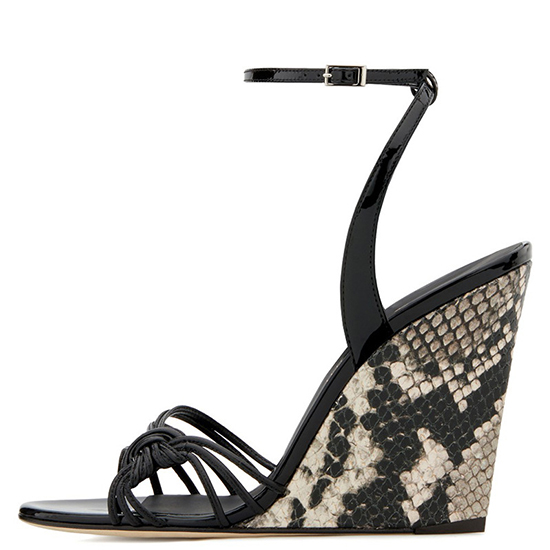 Hot sale snake print  strap  wedge sandals (6)